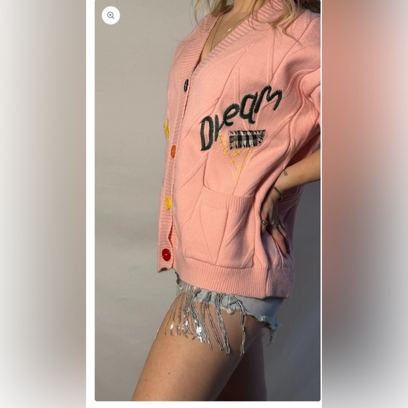 Colorful Button Cream Sweater - Picture 5 of 6